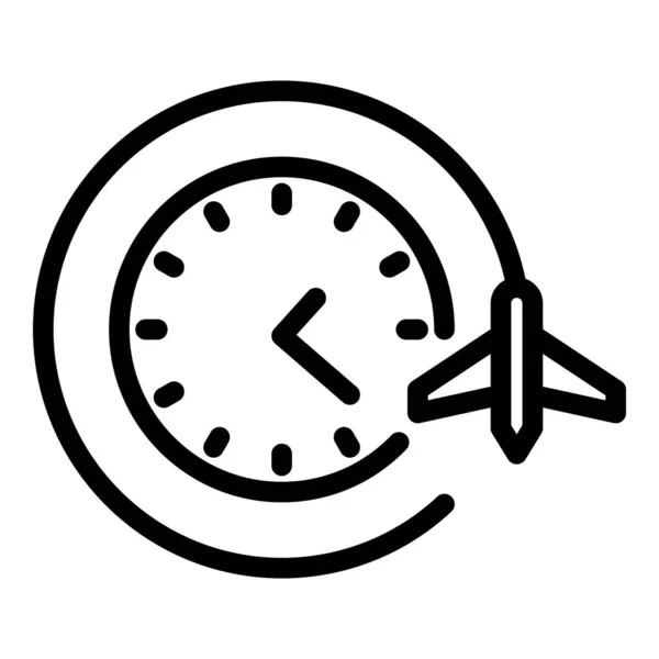 Jet lag icon, outline style — Stock Vector