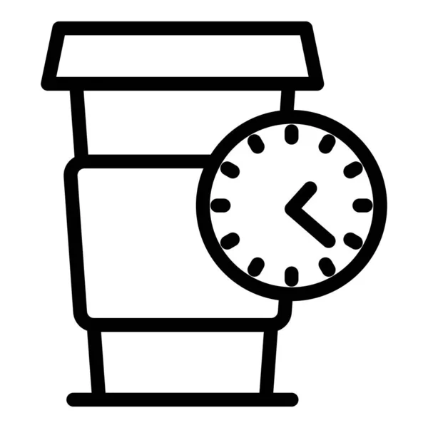 Koffie jet lag pictogram, omtrek stijl — Stockvector