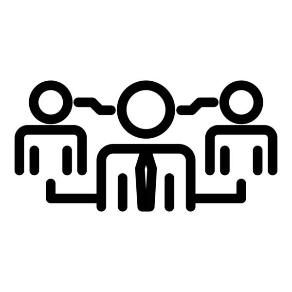 Icono de grupo de negocios de compañeros, estilo de esquema — Vector de stock