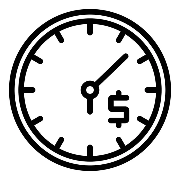 Ikona czasu taksometru, styl zarysu — Wektor stockowy