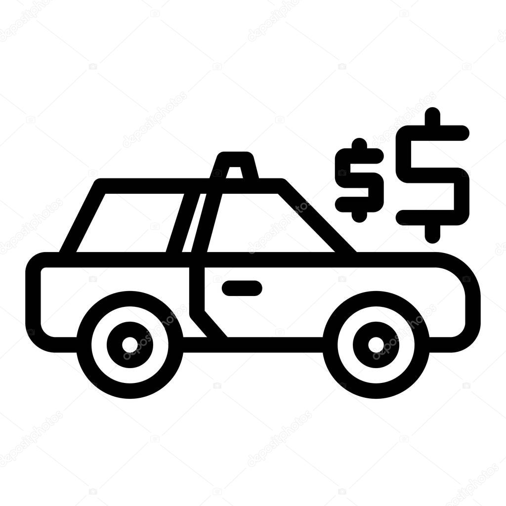 Taximeter city car icon, outline style