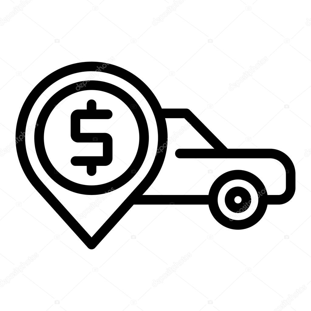 Taximeter car location icon, outline style