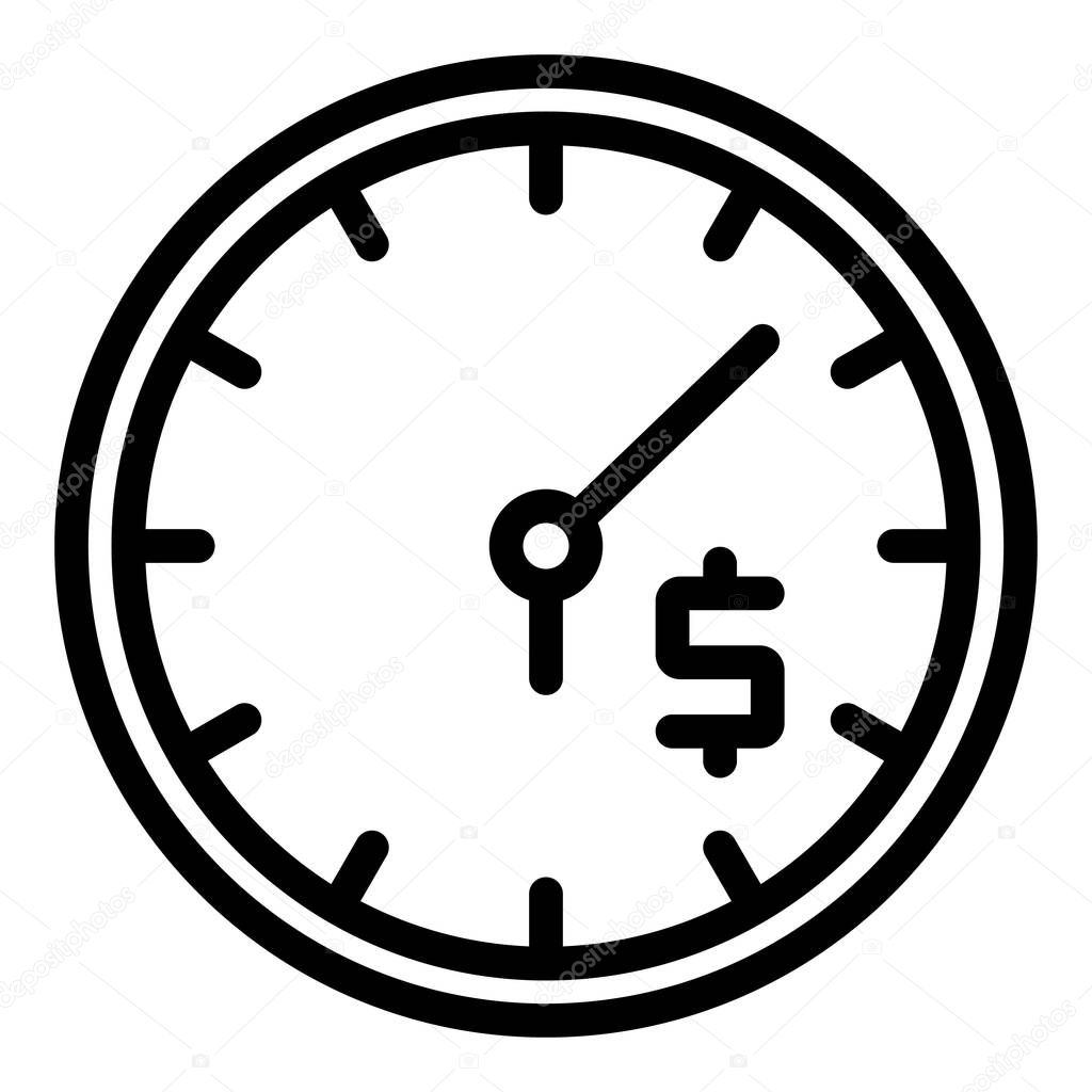 Taximeter time icon, outline style