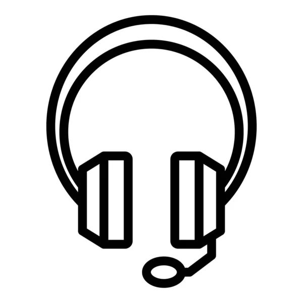 Icono de auriculares de oficina inteligente, estilo de esquema — Archivo Imágenes Vectoriales