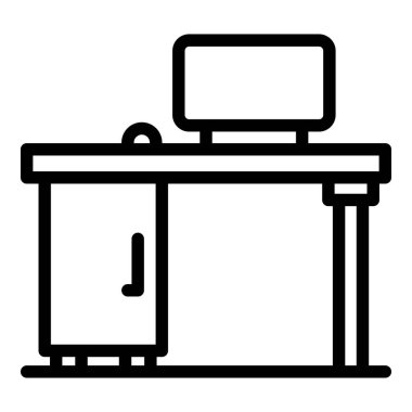 Akıllı ofis çalışma alanı simgesi, özet biçimi