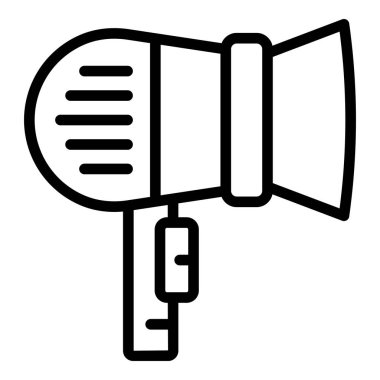 Kıvırcık saç kurutma makinesi simgesi, taslak biçimi