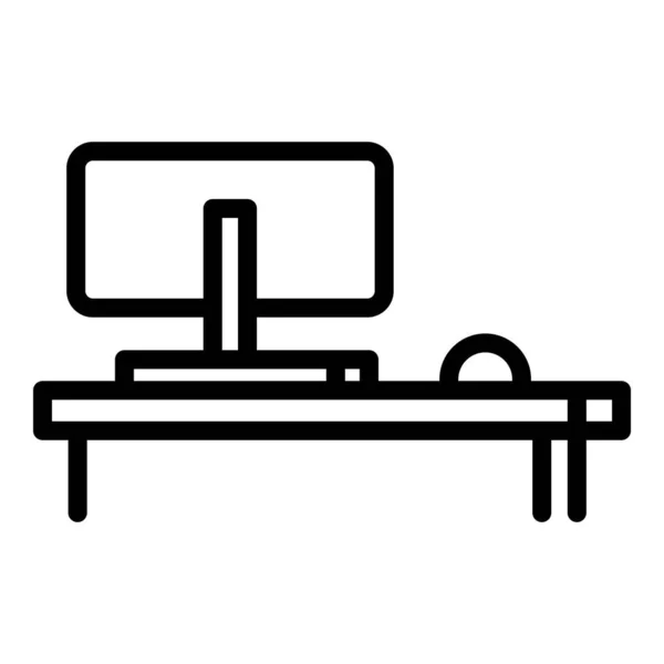 Oficina inteligente pc icono de escritorio, estilo de esquema — Vector de stock