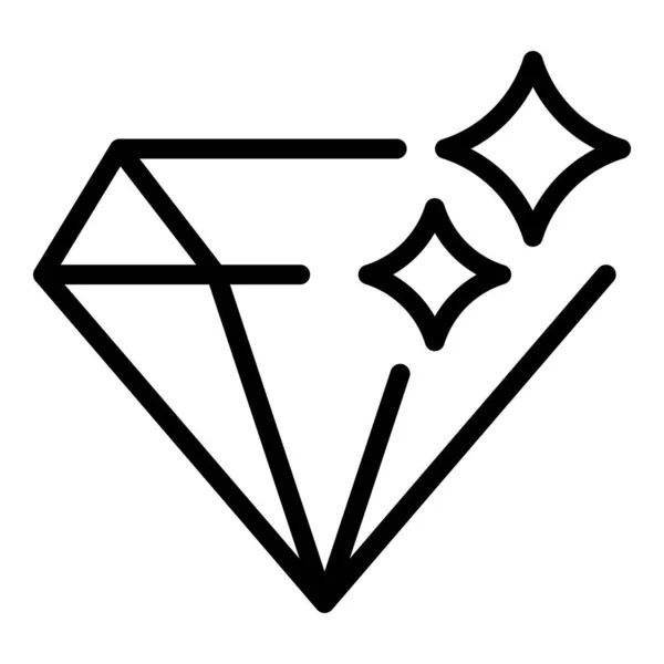 完璧主義ダイヤモンドアイコン、アウトラインスタイル — ストックベクタ