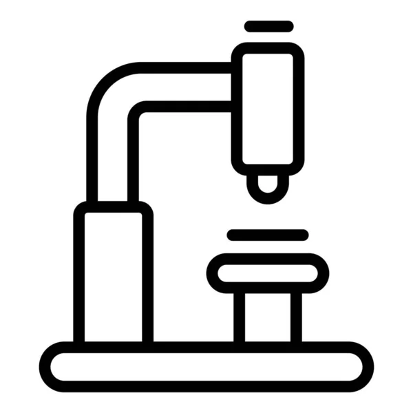 Icona del microscopio clinico veterinario, stile contorno — Vettoriale Stock