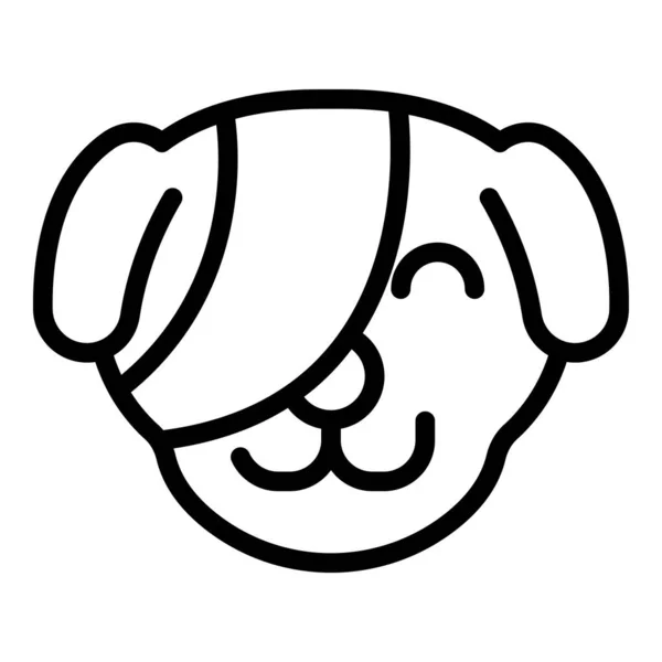 Icono de operación de ojo de perro, estilo de esquema — Vector de stock