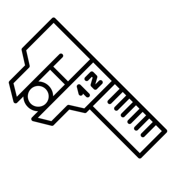 Digitale micrometer apparaatpictogram, omtrek stijl — Stockvector