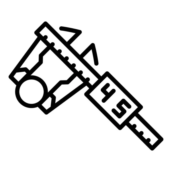 Digitale micrometer meten icoon, omtrek stijl — Stockvector