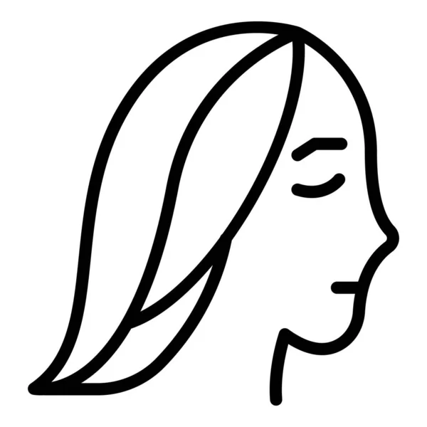 Starke Linie Haar-Symbol, Outline-Stil — Stockvektor