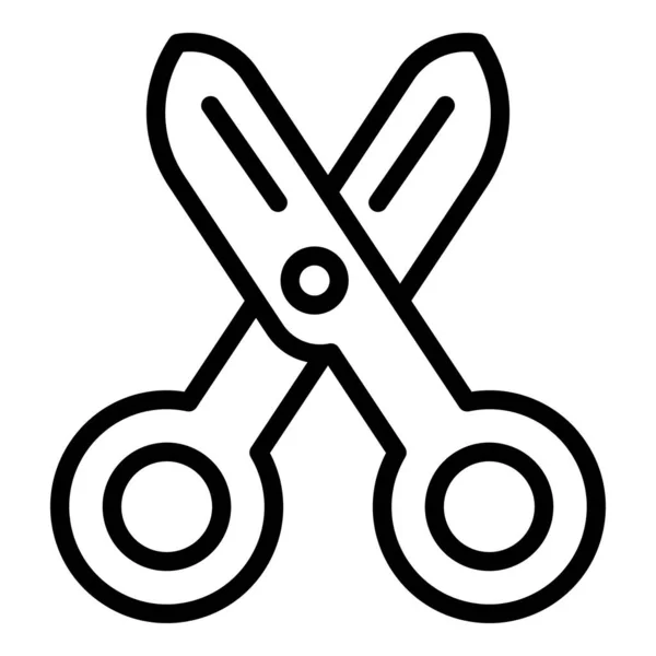 Kudrnaté nůžky na vlasy ikona, obrys stylu — Stockový vektor
