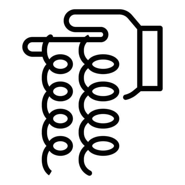 Lockiges Haarschnitt-Symbol, Outline-Stil — Stockvektor