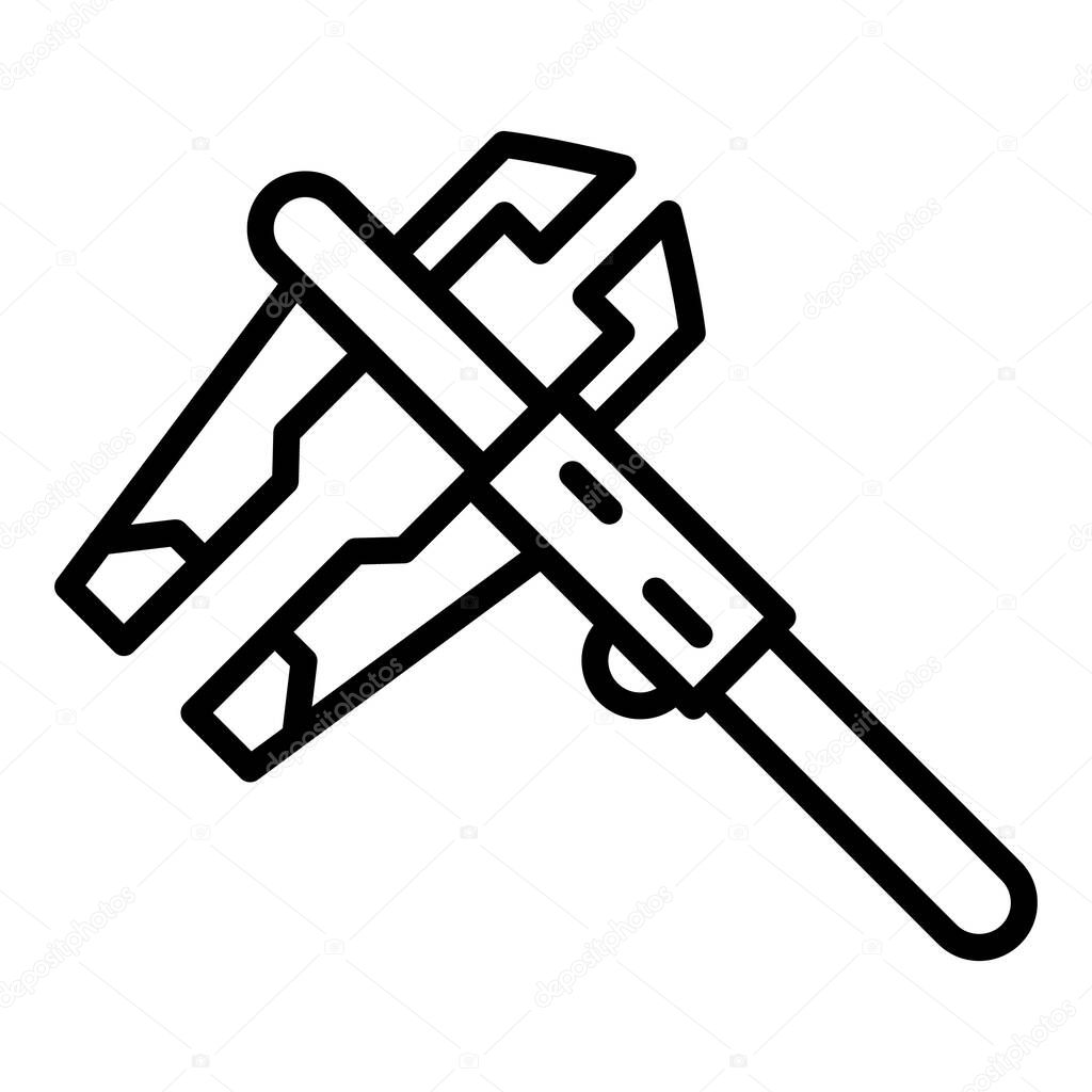 Digital micrometer work icon, outline style