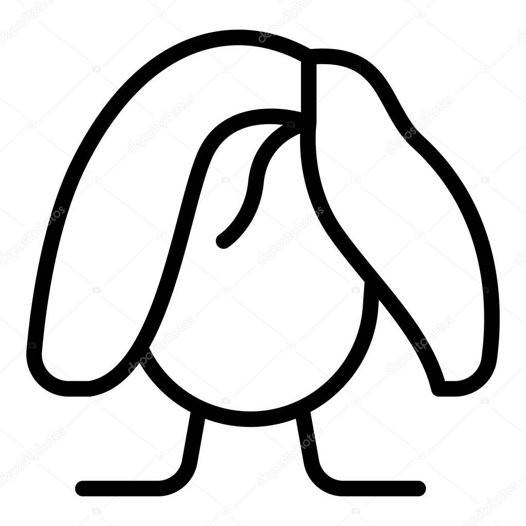 Strong head hair icon, outline style