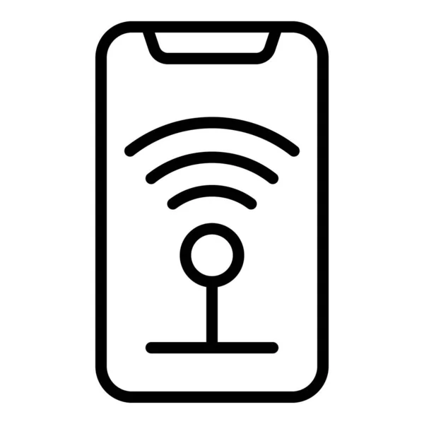 Wifi telefon Internet ikona, zarys stylu — Wektor stockowy