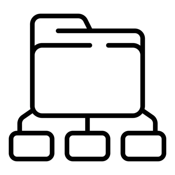 Icono de Internet de la red de carpetas, estilo de esquema — Vector de stock