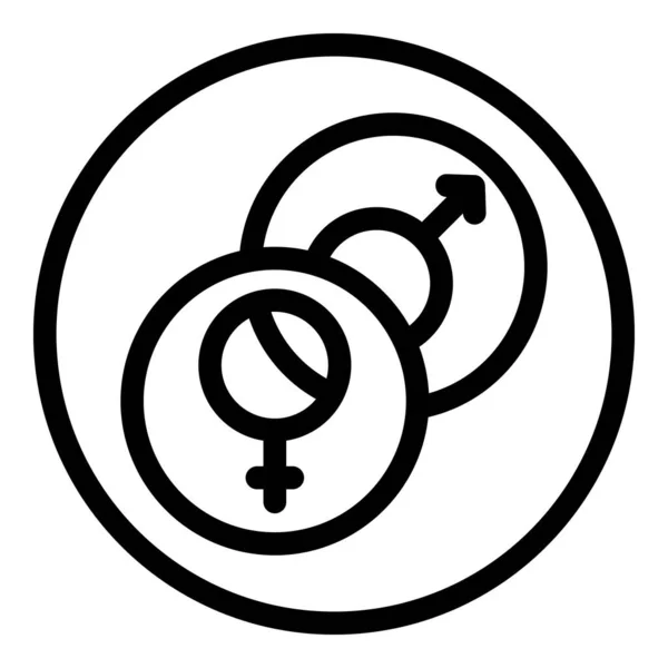 Φύλο ταυτότητα ανθρώπινο εικονίδιο, περίγραμμα στυλ — Διανυσματικό Αρχείο