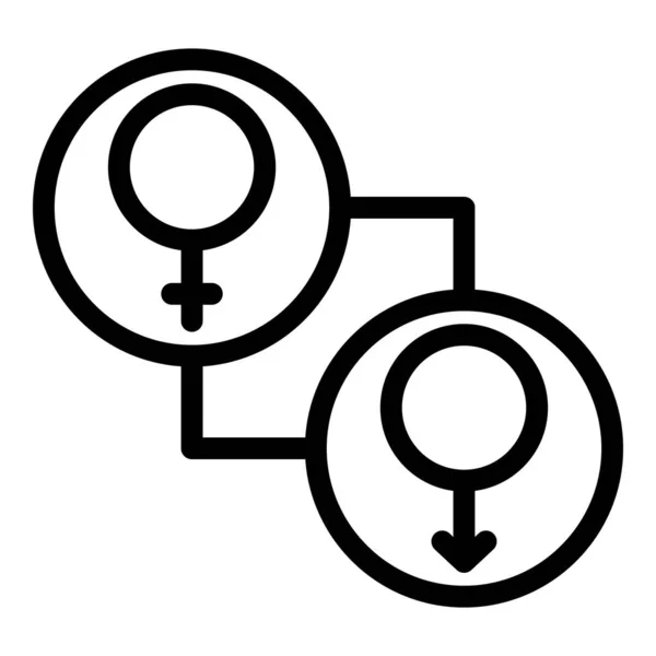 Εικονίδιο δικαιωμάτων ταυτότητας φύλου, στυλ περίγραμμα — Διανυσματικό Αρχείο