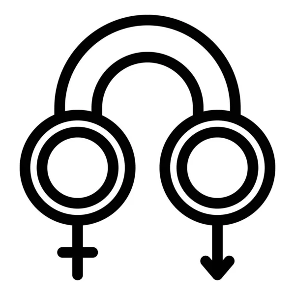Identité de genre cis icon, outline style — Image vectorielle