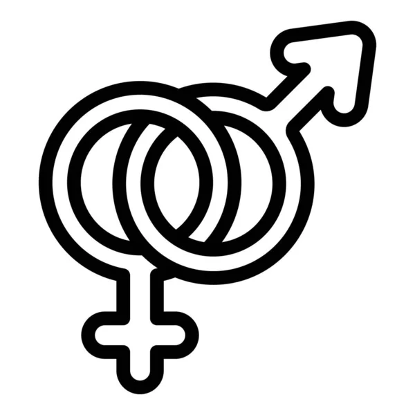 Gender identiteit mensen pictogram, omtrek stijl — Stockvector