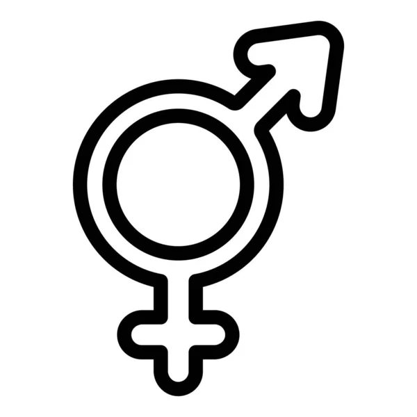 Гендерна ідентичність жінка значок, контурний стиль — стоковий вектор