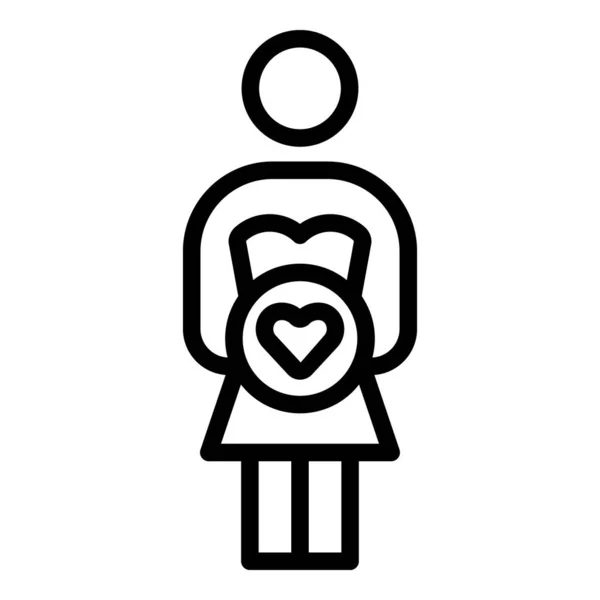 Icône maternité féminine, style contour — Image vectorielle