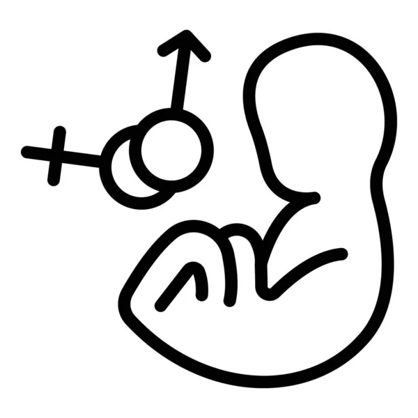 Bambino embrion icona, stile contorno — Vettoriale Stock