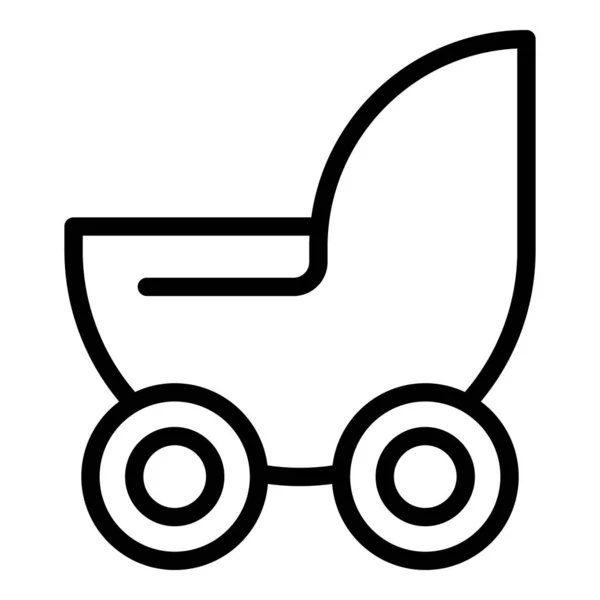 产科婴儿车图标,轮廓风格 — 图库矢量图片