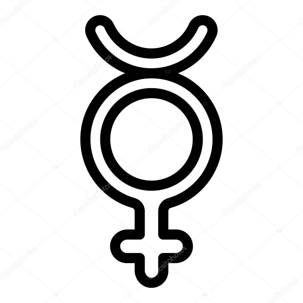Gender identity hetero icon, outline style