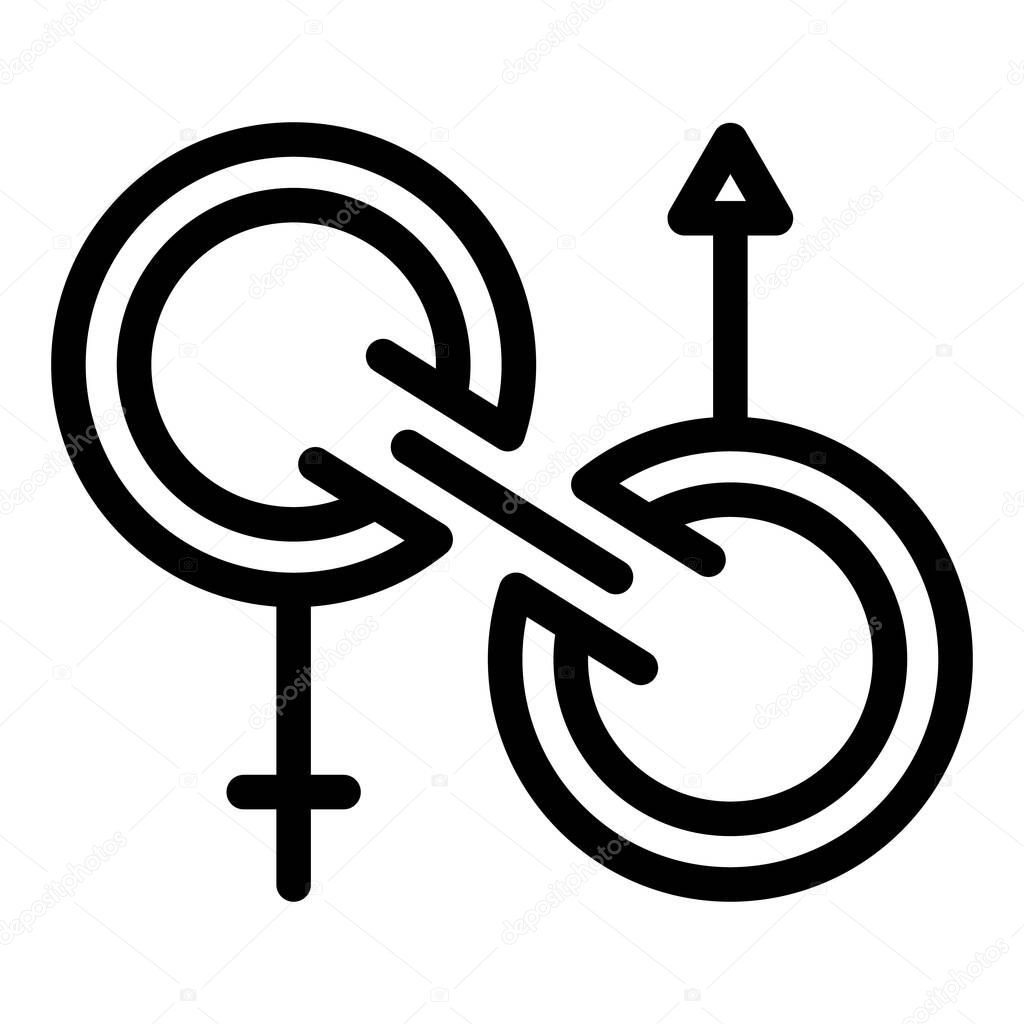Gender identity genderqueer icon, outline style