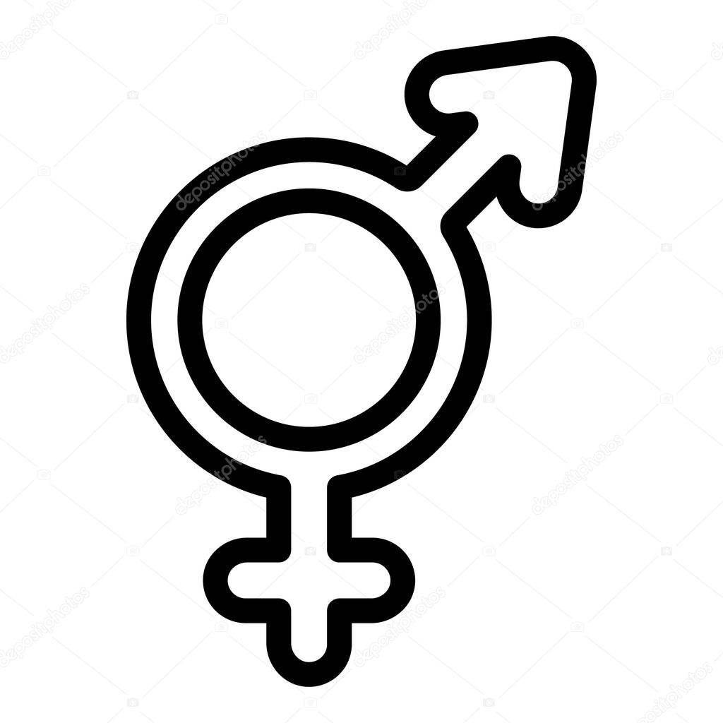 Gender identity woman icon, outline style