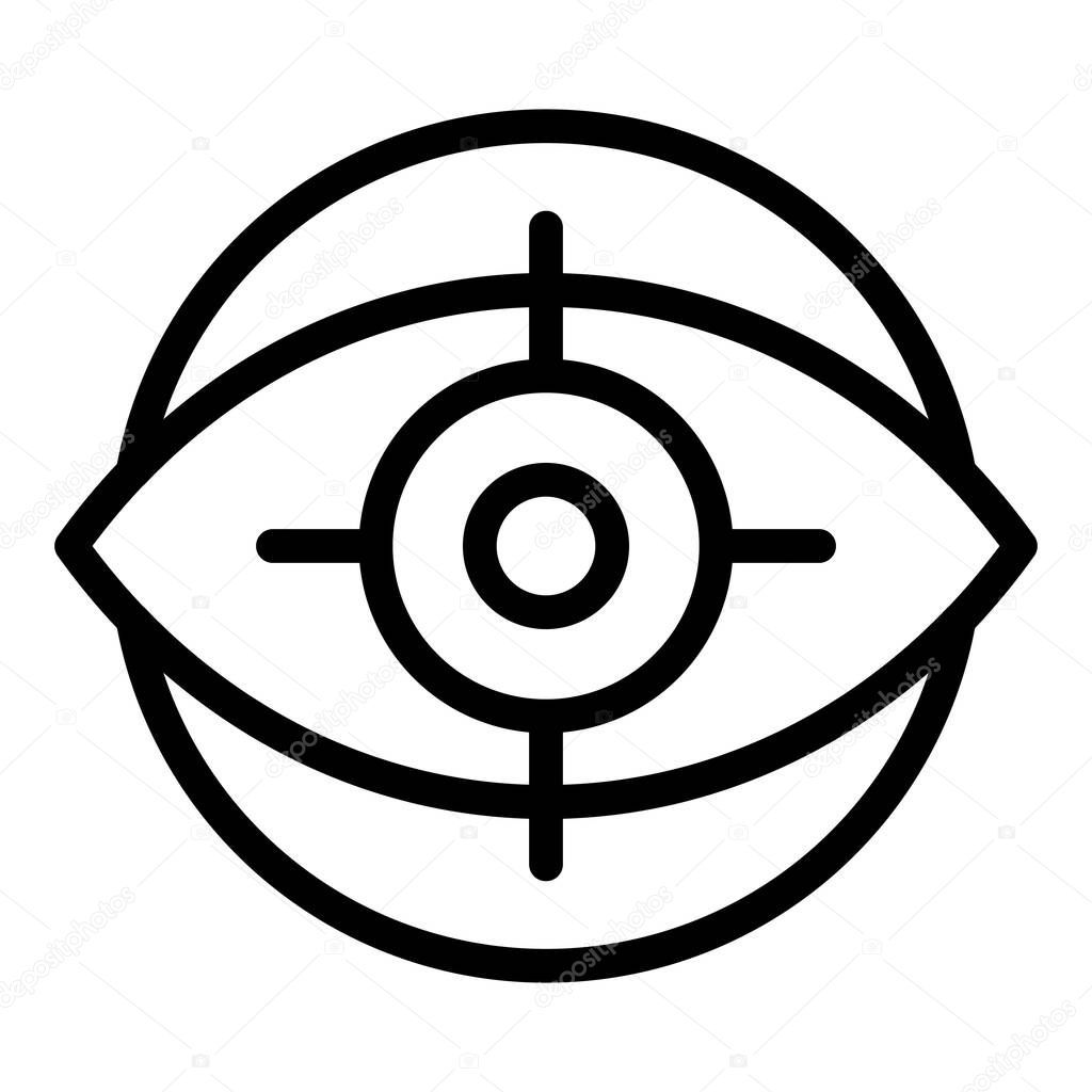 Eye search engine icon, outline style