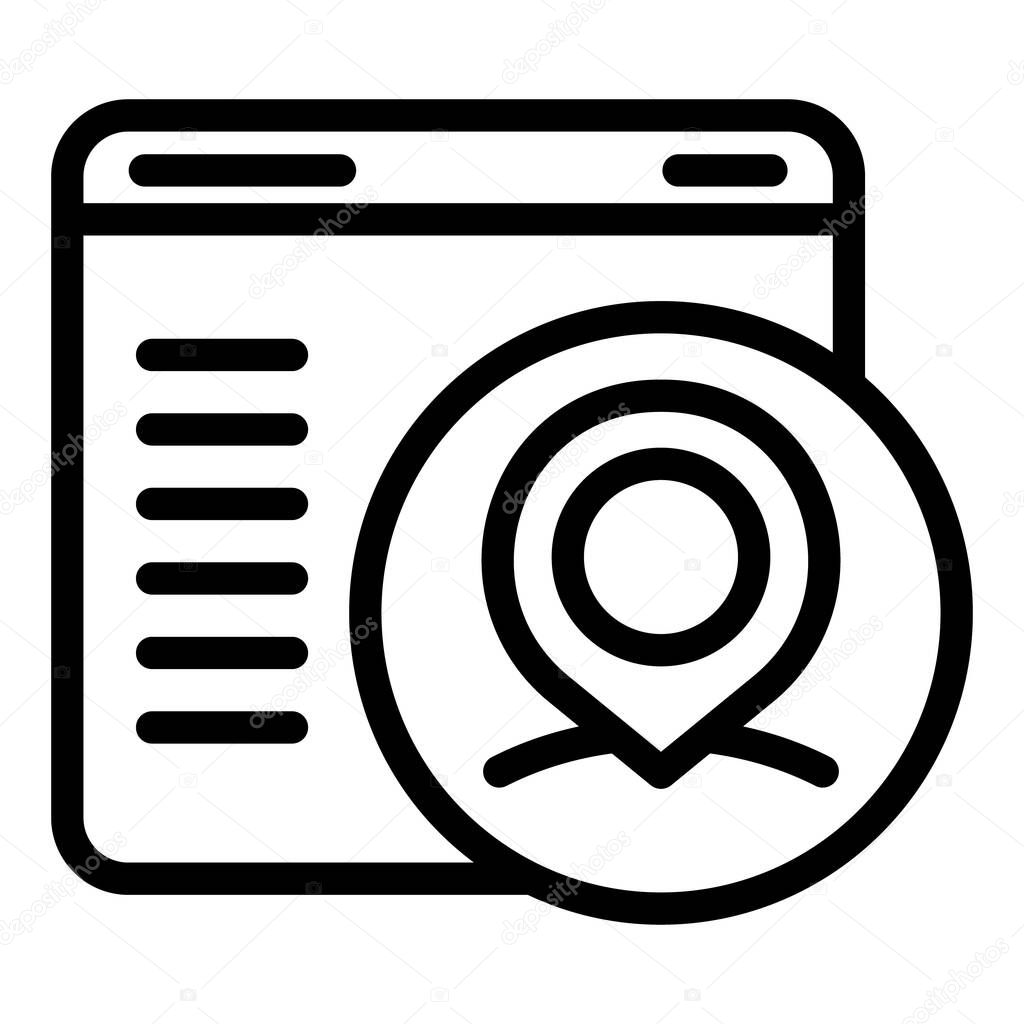 Location search engine icon, outline style