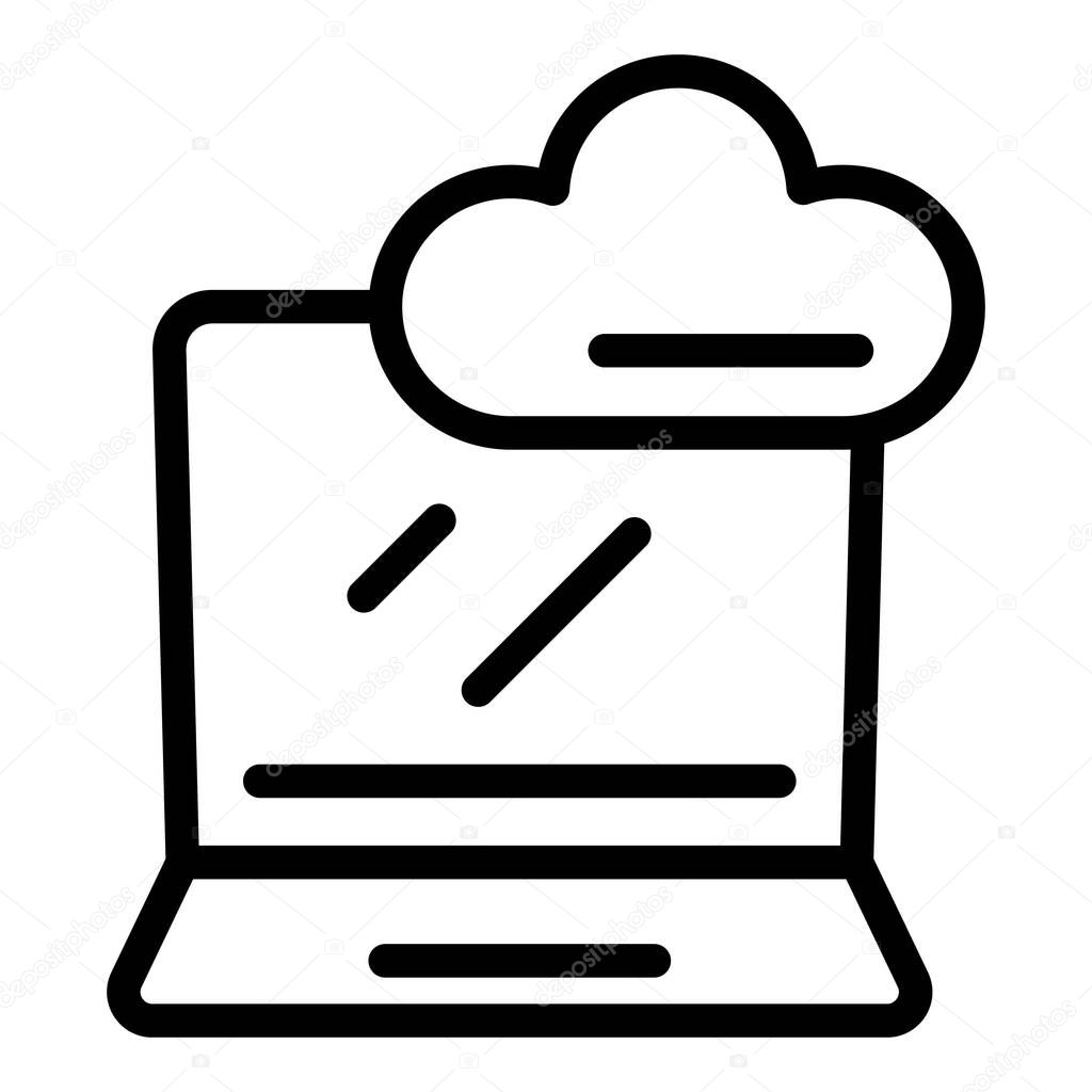 Data cloud search engine icon, outline style