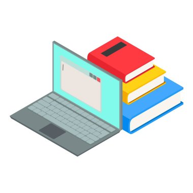 Eğitim teknolojisi simgesi, izometrik biçim