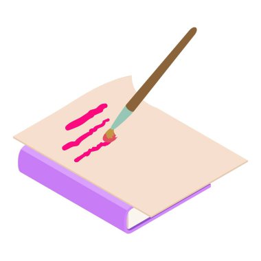 Okul ekipmanı simgesi, izometrik biçim