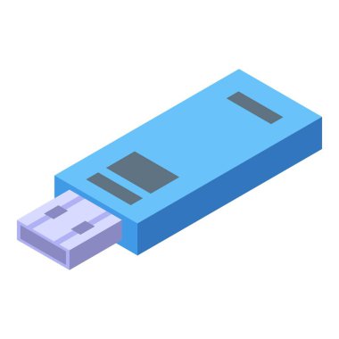 Usb flash ikon izometrik vektörü. Usb flaş belleği
