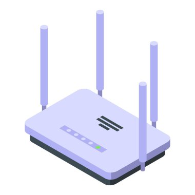 Wifi router ikon izometrik vektörü. Wifi modem genişbant