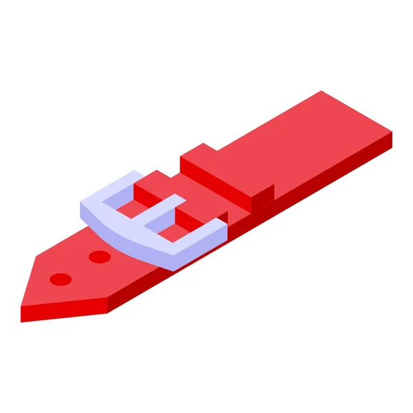 Red strap icon isometric vector. Wristwatch belt — Stockový vektor