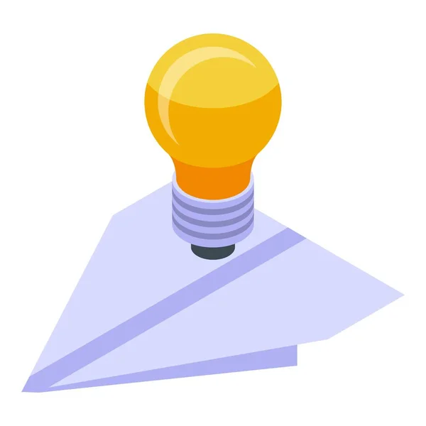 Paper plane idea icon isometric vector. Business airplane origami — Wektor stockowy