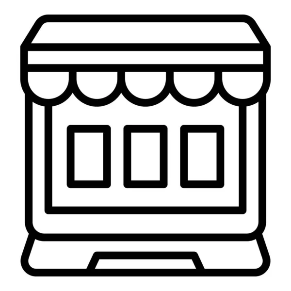 Narrow market online icon, outline style — Vetor de Stock