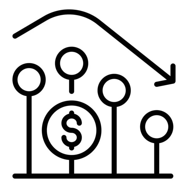 Icono gráfico de mercado estrecho, estilo de esquema — Archivo Imágenes Vectoriales