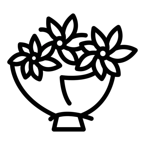 Icono de entrega de ramo de flores, estilo de esquema — Archivo Imágenes Vectoriales