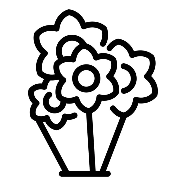 Blossom flower bouquet icon, outline style — Stockový vektor