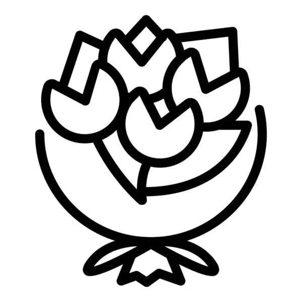 Об'єкт значок букета квітів, стиль контуру — стоковий вектор