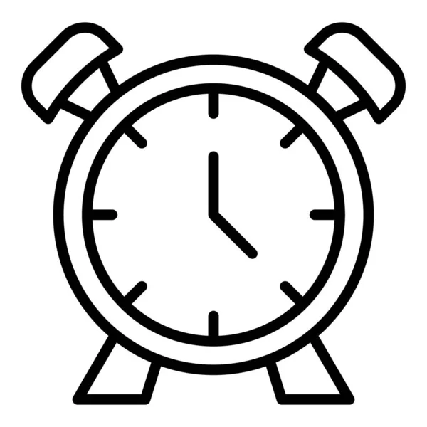 Icono de reloj despertador de trabajo tardío, estilo de esquema — Archivo Imágenes Vectoriales