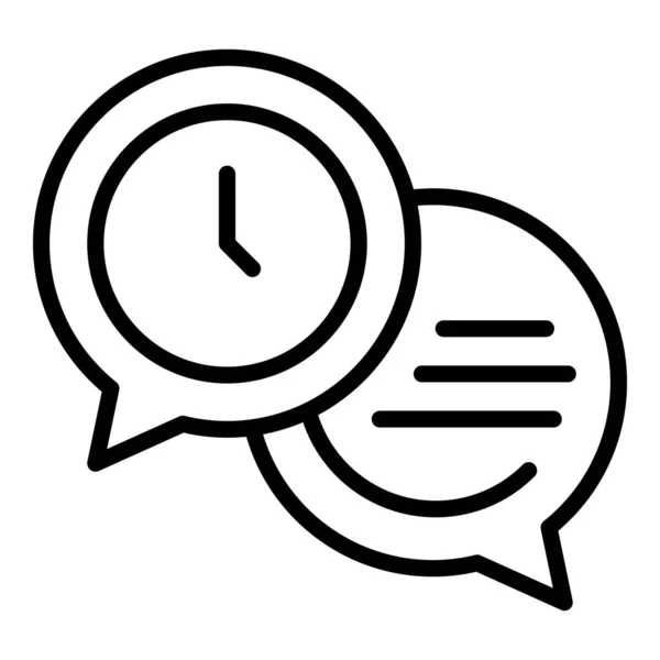 Late work chat icon, outline style — Stockový vektor